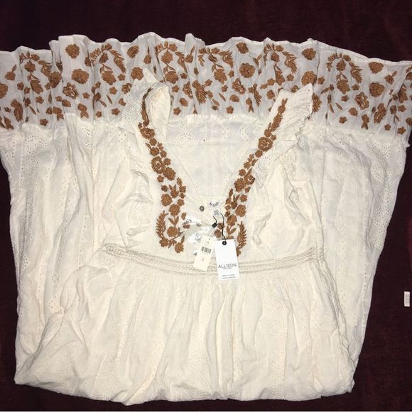 NWT, Anthropologie  Esperanza Embroidered Eyelet Maxi Dress - Picture 7 of 16